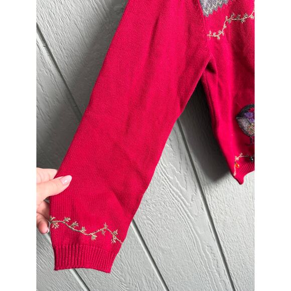 Woolrich Christmas Sweater Sleigh Embroidered Holiday Lights, Petite Large - Picture 2 of 8